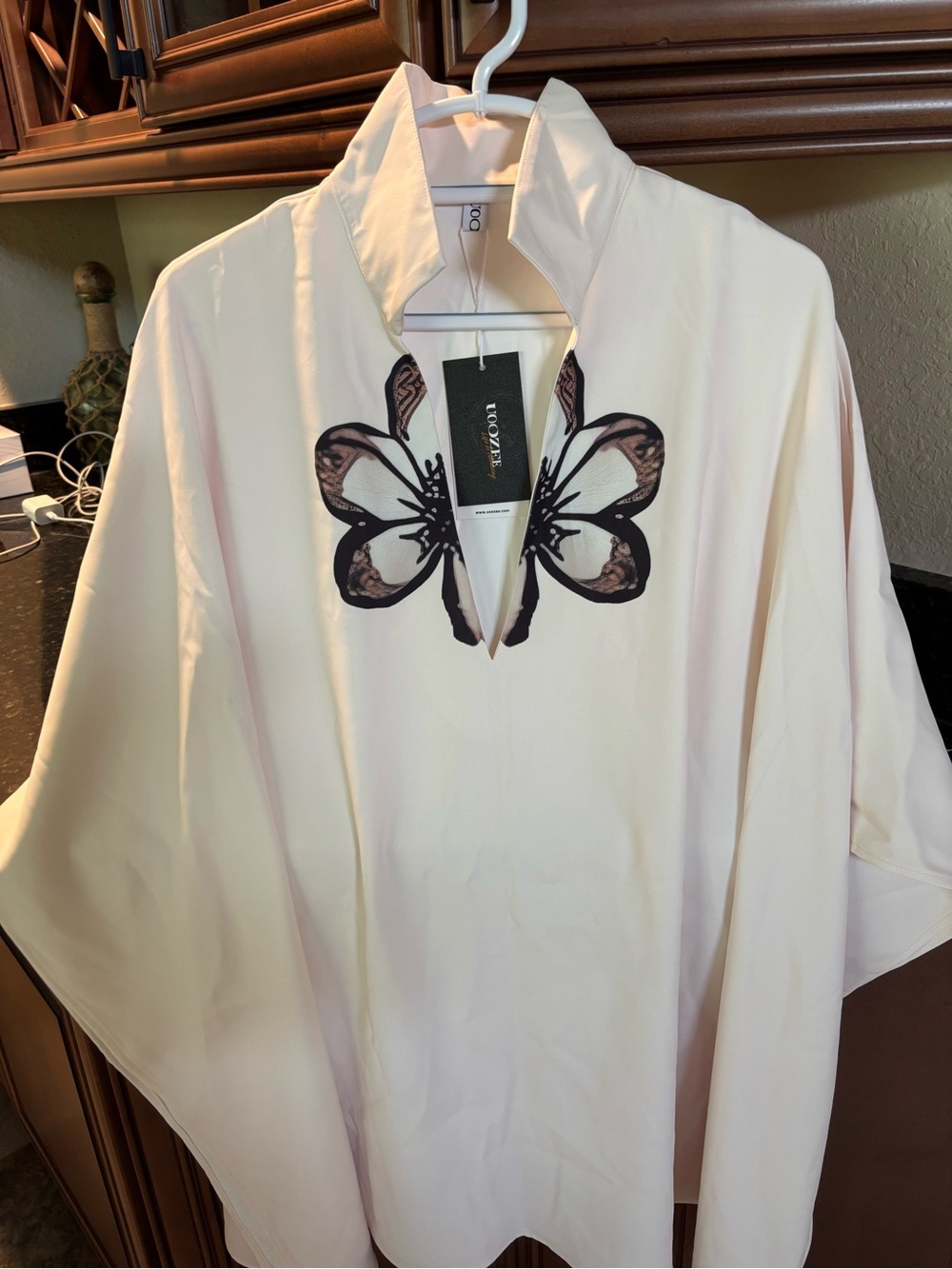 Uoozee White Tunic with Bold Butterfly Print